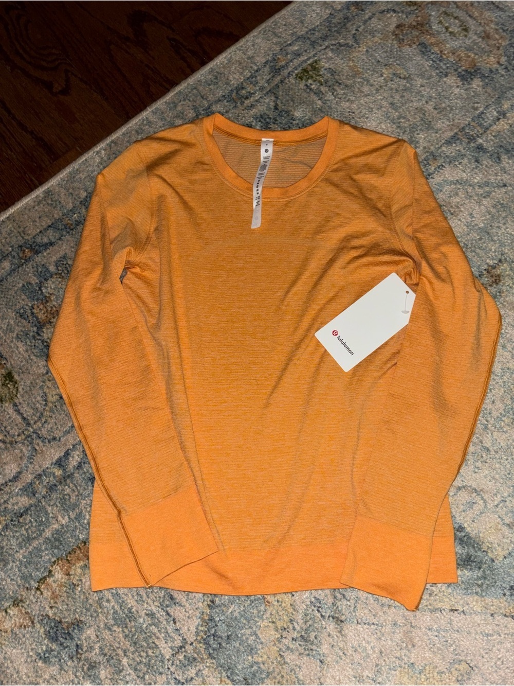 Orange Long Sleeve Lululemon swiftly top NWT
